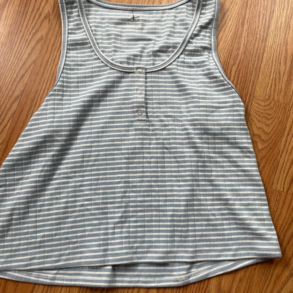 Blue and White Stripped Summer Tee from “Aerie”